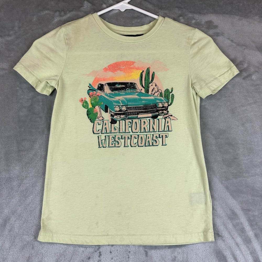 5th & Ryder T-Shirt Boys S Yellow Graphic California West Coast Car Dessert